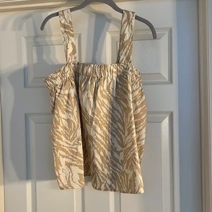 Never been worn!!! Tie sleeve (strap) zebra print tank